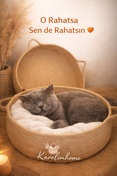 karelim home Kedi Köpek Evi Kedi Köpek Sepeti Kedi Köpek Yatağı 38 × 8