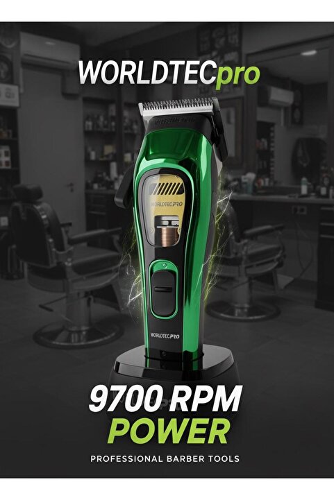 Worldtec WT-1994 GREEN PROFESYONEL SAÇ KESME MAKİNASI 9700 RPM