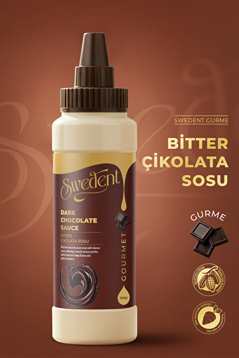Swedent Gurme Serisi Bitter Çikolata Sos Gerçek Kakao ile Zengin ve Akışkan Kıvam