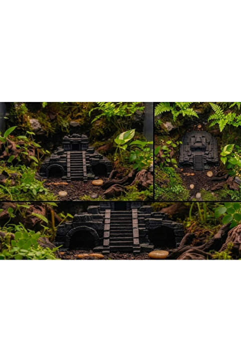 Vioragifts Aztec Sürüngen Teraryum Mağarası – Gecko / Kertenkele Saklanma Kayası Dekoratif Reptile Hide