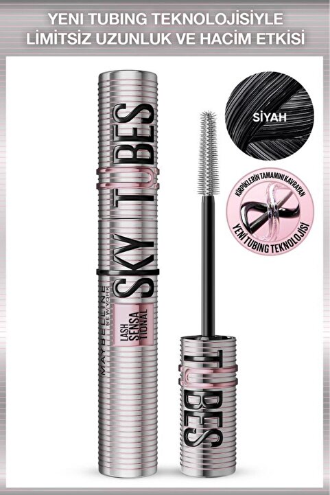 Maybelline New York Lash Sensational Sky Tubes Maskara - Limitsiz Uzunluk ve Hacim Etkisi Veren Tubing Maskara