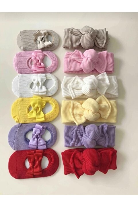 Genel Markalar Kız Çocuk Bebek Bandana Ve Babet Çorap Seti