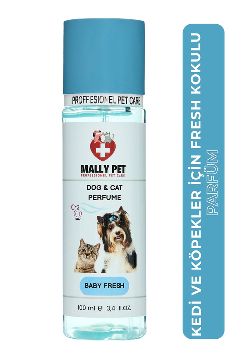 MALLY PET PROFESSIONEL PET CARE Kedi & Köpek Parfümü Fresh Kokulu - Uzun Süre Kalıcı Ferahlık, Doğal ve Güvenli Formül 100 ml