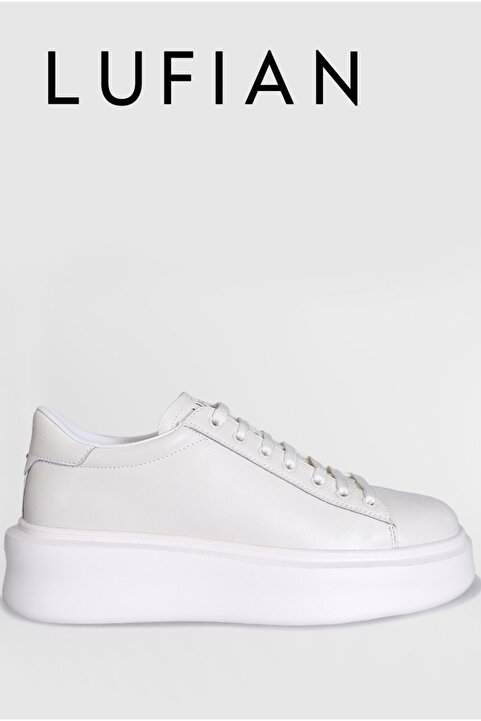 Lufian Gage Erkek Hakiki Deri Sneaker Ayakkabı BEYAZ