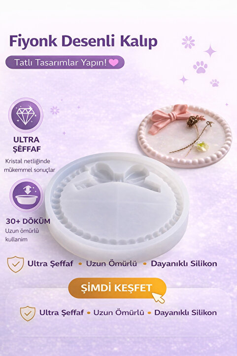 stonechem Yuvarlak Fiyonk Detaylı Silikon Kalıp Epoksi Dekoratif Kalıp