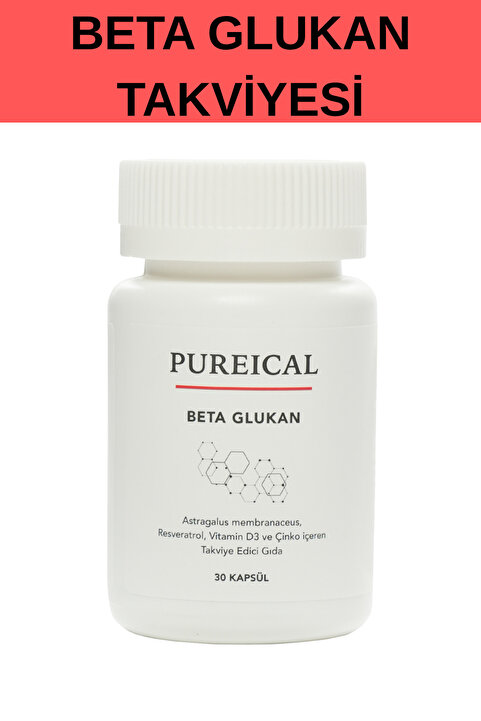 PUREICAL Beta Glukan Çin Geveni Karamürver Ekinezya Zencefil Resveratrol Çinko D Vitamini 30 Kapsül
