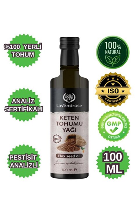 Lavendrose Keten Tohumu Yağı 100ml - KetenTohumu Yağı %100saf Soğuk sıkım