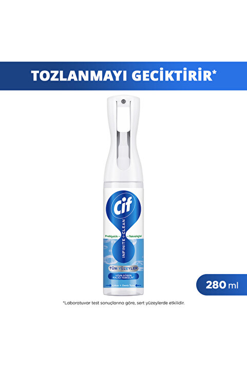 Cif Infinite Clean Doğal Probiyotikli Sprey Tüm Yüzeyler İçin Lotus & Deniz Tuzu 280 ml