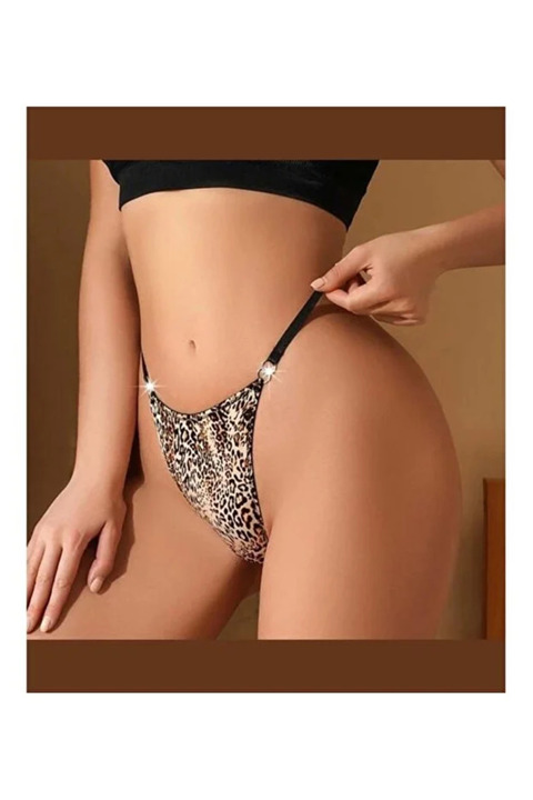 lily biancaa Leopar Desenli Halka Detaylı Lüks Fantazi G-String