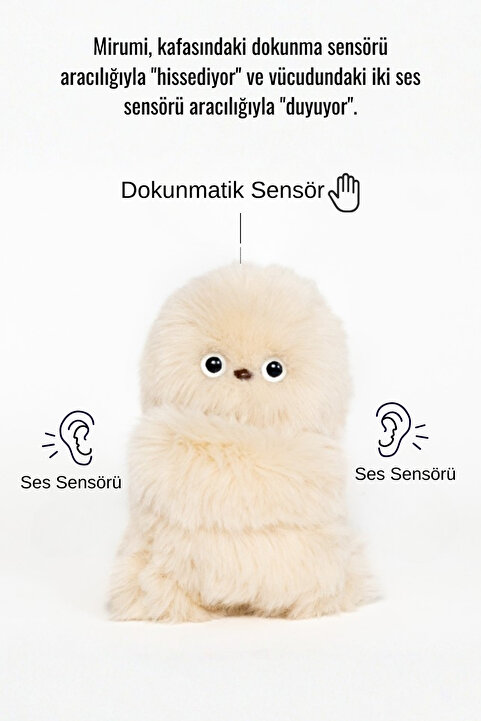 OEM Mirumi Akıllı Peluş Robot Oyuncak - Müzikli - Hareketli Kafa - Etkileşimli Sevimli
