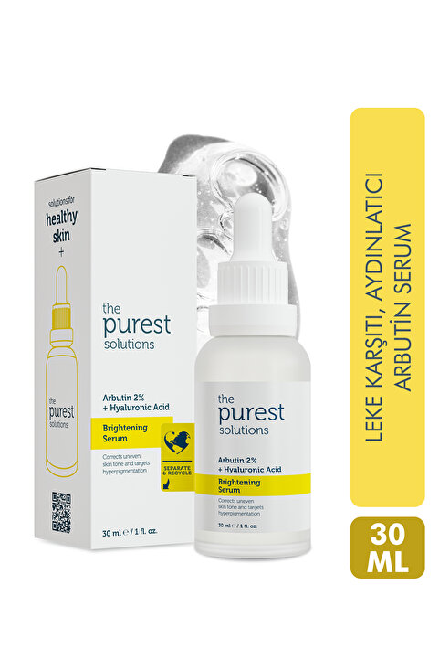 The Purest Solutions Aydınlatıcı ve Leke Görünümü Azaltıcı Arbutin Cilt Bakım Serumu 30 ml