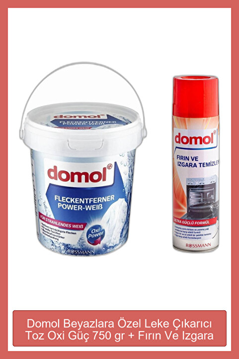 Domol Beyazlara Özel Leke Çıkarıcı Toz Oxi Güç 750 gr + Fırın Ve Izgara Temizleyici Köpük 500 ml