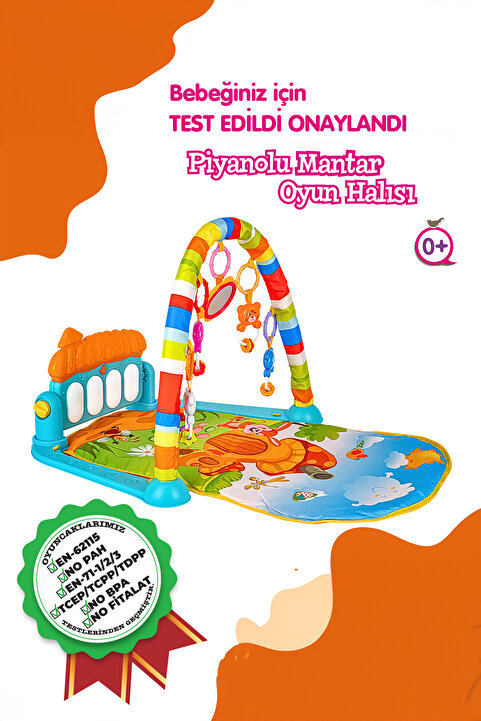 Babycim Sevimli Piyanolu Sesli Işıklı Aynalı Oyun Halısı
