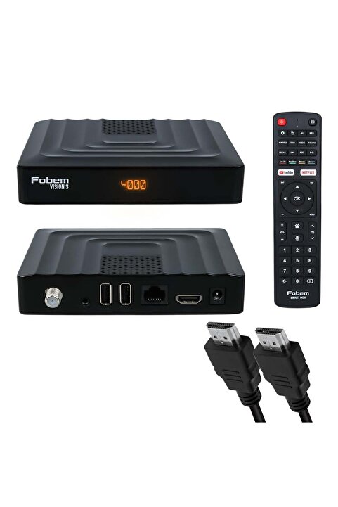 Genel Markalar Vision S Hibrit Ses Komutlu Uydu Alıcılı Android 14 TV Box 4GB Ram 32GB Hafıza 1.5Ghz (Tunerli