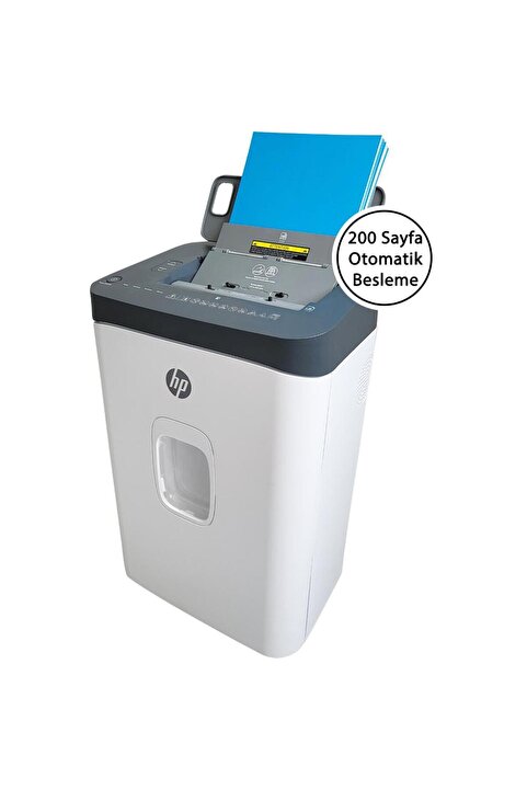HP OneShred Auto 200CC Otomatik Beslemeli 200 Sayfa Evrak İmha Makinesi-P4-Çapraz Kesim-4,3x12mm-28L