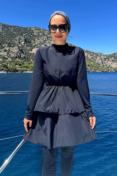 Ka Hijab Prenses Tam Kapalı 2'li Tesettür Mayo - Lacivert