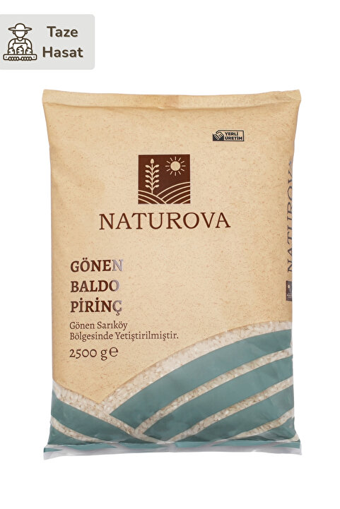 NATUROVA Gönen Sarıköy Baldo Pirinç 2,5 Kg - Doğal Tarım, Yerli Tohum