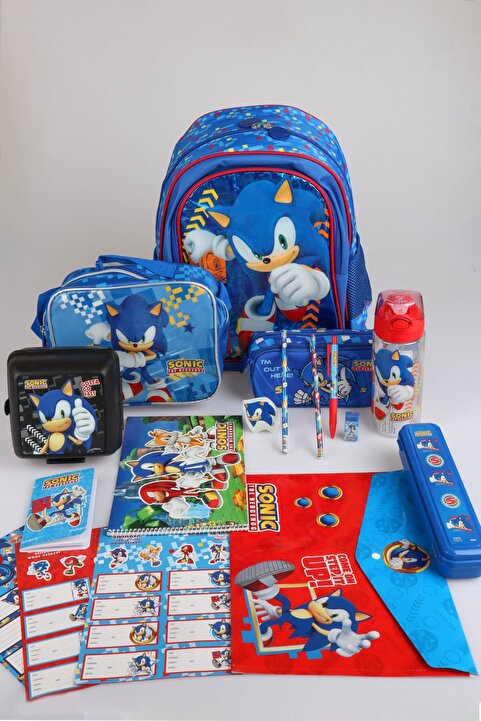 Sonic x Dekomus "Speed Force Collection" Lisanslı Kırtasiye Seti Okul,Kalem ve Beslenme Çantası,Mata