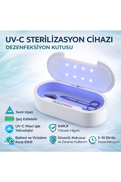 MultiZone UV-C Sterilizasyon Kutusu Akıllı Dezenfeksiyon Cihazı Aleti Telefon Takı Temizleyici