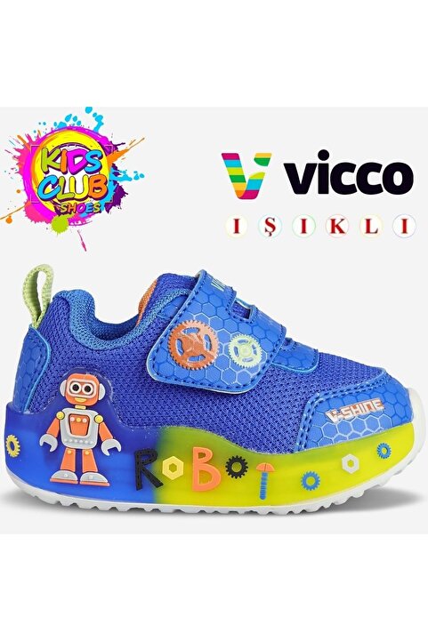 Vicco Feti İlk Adım Bebek Ortopedik Işıklı Çocuk Spor Ayakkabı MAVİ