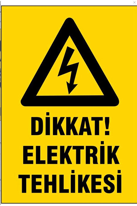 ERGÜNDOĞDU Dikkat Elektrik Tehlikesi Uyarı Ikaz Levhası
