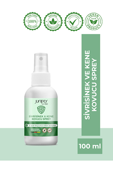 Juniper Eco Shield Sivrisinek, Kene ve Yakarca Kovucu Sprey 100 ml-Aile Boyu-Tüm Vücut