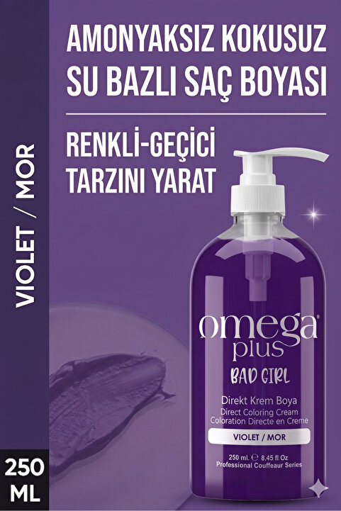 Omega Plus Bad Girl Mor Geçici-renkli Amonyaksız Saç Boyası 250 ml