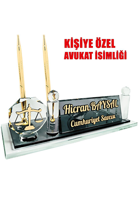 Sentez Masa Üstü İsimlik Kişiye Özel Avukat Hakim Savcı Masa İsimliği Ofis Yönetici İsimlik