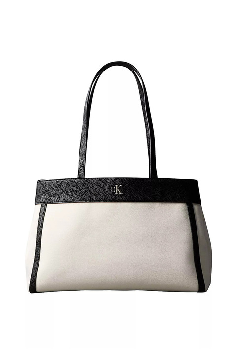 Calvin Klein Kadın Uzun Askılı Fermuar Kapamalı CK Logo Detaylı Beyaz Omuz Çantası