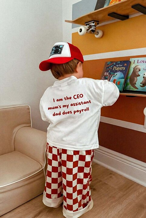 Monila Unisex Çocuk Pamuklu Sırtı Baskılı T-Shirt