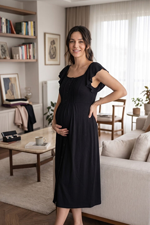 Miss Dünya Lissa Nova MomEmzirme Özellikli Hamile Gecelik Yumuşak Viskon Rahat Kesim