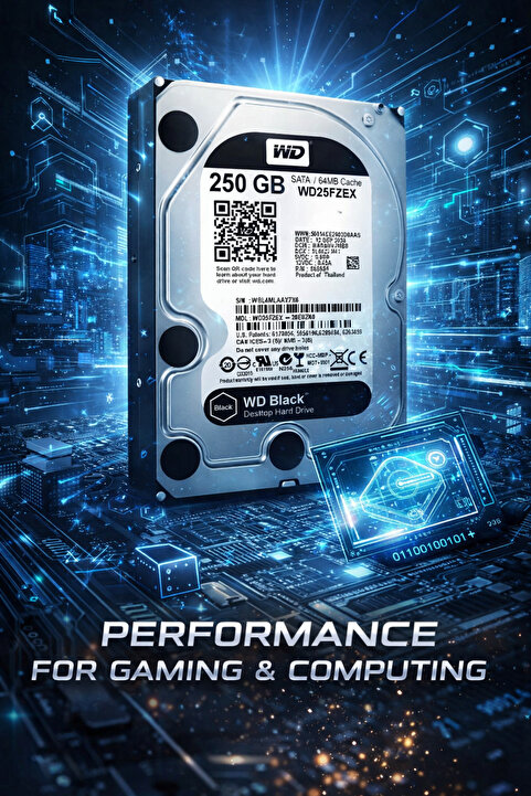 DİSK BANK 250 GB WD Black 3.5 Harddisk (MASAÜSTÜ BİLGİSAYAR OYUN&PERFORMANS İÇİNDİR. )