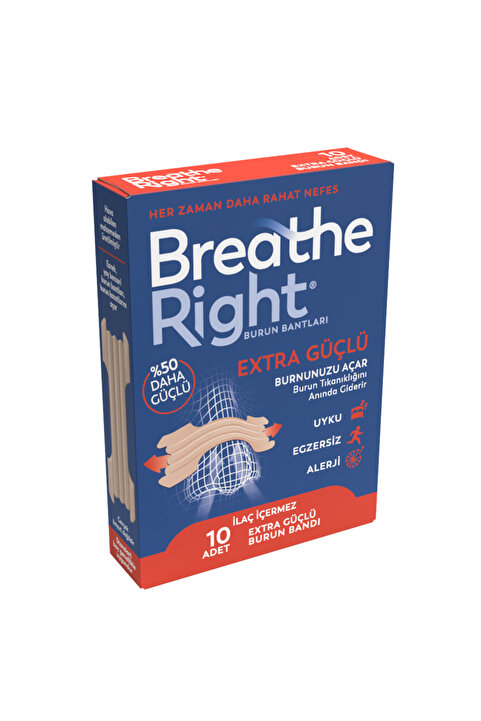 Breathe Right Burun Bandı Extra Güçlü 10’lu (Horlama ve Burun Tıkanıklığı İçin)