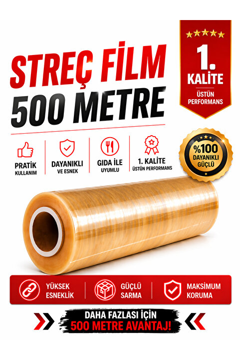 OPTİMEX 500 Metre*30cm Gıda Streç Film Yemekçiler,Çiğ Köfteciler ve Şarküteriler için 1.kalite.