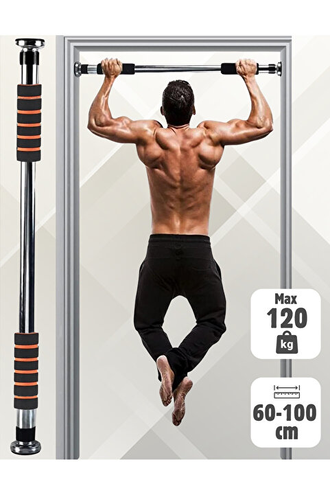 Unichrome Barfiks Demiri Kapı Barı Koridor 60-100cm Koridor Barfiksi Barfix Spor Aleti Demiri Barfiks Çubuğu
