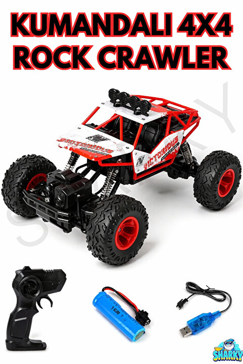 SHARKY Oyuncak 2.4GHz Uzaktan Kumandalı Full Fonksiyon Şarjlı 4x4 Arazi Aracı Rc Rock Crawler