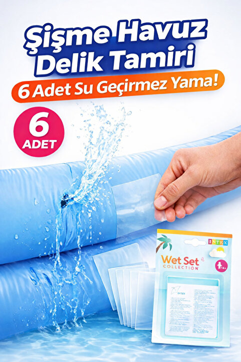 Sayıcı Kids 6’lı Havuz Yama Seti – Su Geçirmez Tamir Bandı | Delik ve Yırtık Onarıcı PVC Patch