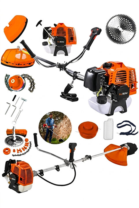 Pro Müller Alman 14 Hp 4x4 Quadron Metal Şanzıman Yan Tipi Benzinli Motorlu Ot Çalı Çim Biçme