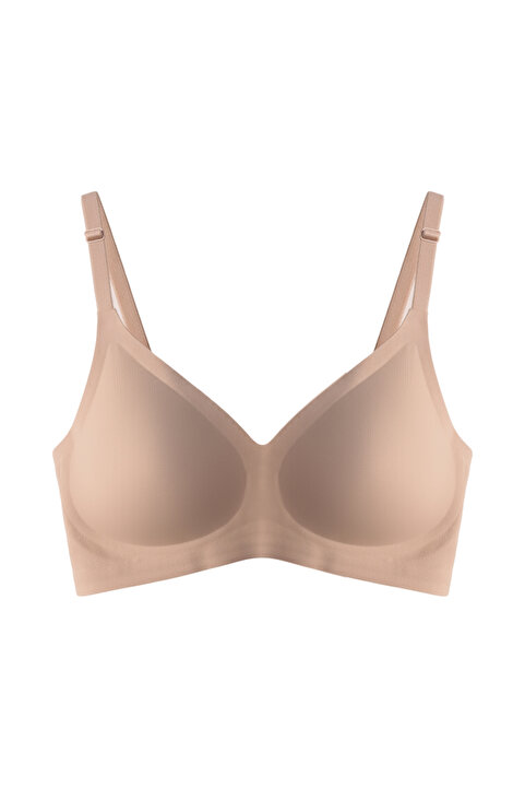 Cottonhill Seamless Bra - Pure | Kahverengi Lazer Kesim Dikişsiz Ayarlanabilir Askılı Balensiz Kadın Sütyen