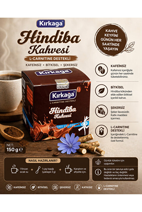 Kırkağa Hindiba Kahvesi Detoks Karışımı 150 gr - L-Karnitin & Tip 1-3 Kollajenli