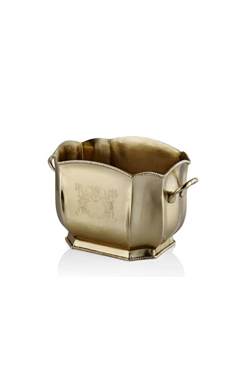 LAMEDORE Engrave Kulplu Gold İçecek Soğutucu Buz Kovası 26x16x17 Cm