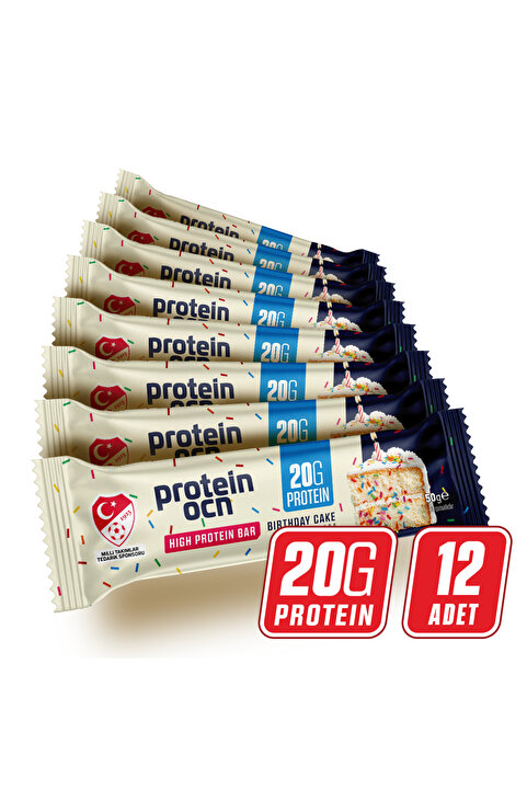 Proteinocean Protein Bar - Birthday Cake Aromalı - 50g X 12 Adet