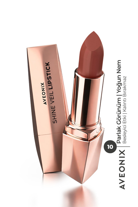 AVEONIX Shine Veil Parlak Ruj 10 Nemlendirici Pürüzsüz Dolgun Dudak Etkili Lipstick