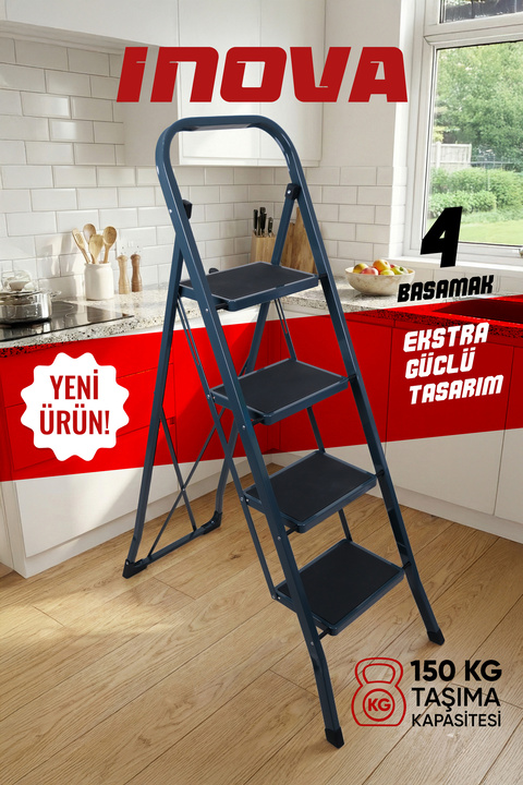 Fiesta İnova 4 Basamak EXTRA GÜÇLÜ ÖZEL TASARIM Geniş Basamaklı Merdiven