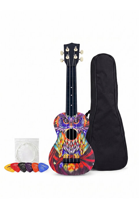 Gonzales Soprano Ukulele Tribal Baykuş Desen