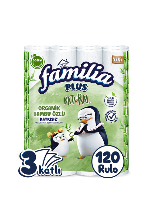 Familia Plus Natural Tuvalet Kağıdı 120 Rulo (40 Rulo x 3 Paket)