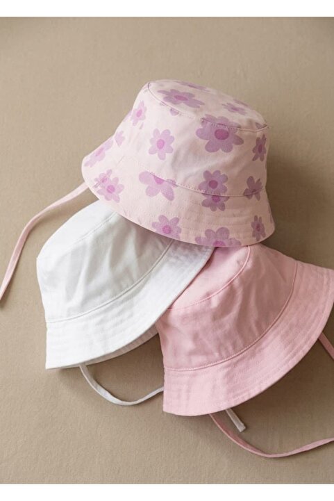 Ozmoz By Mukadder Özden %100 Pamuk Yazlık Bucket Şapka 3'lü Set