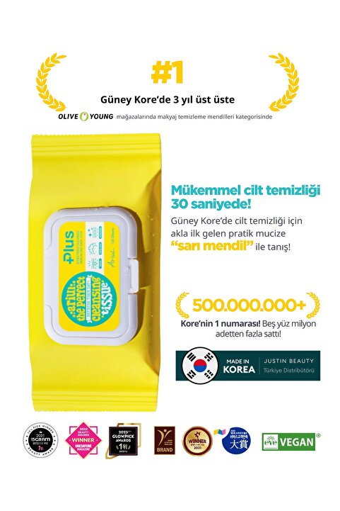 Ariul The Perfect Cleansing Tissue Plus 100 Adet - Tek Adımda Cilt ve Makyaj Temizleme Mendili