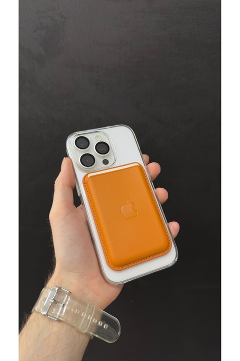 TEKNOLABTR Magsafe Mıknatıslı Kartlık Deri Cüzdan Taba