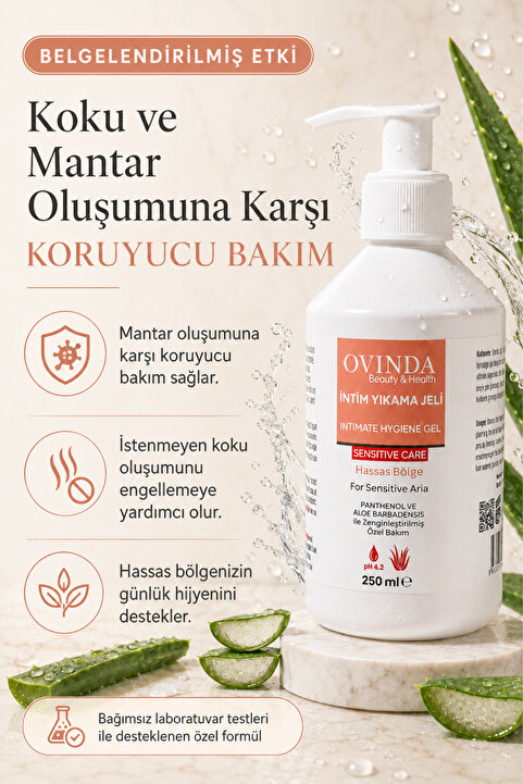 Ovinda İntim Jel Ph Dengeli, Koku Mantar Önleyici, , Genital Bölge Yıkama Jeli 250ml